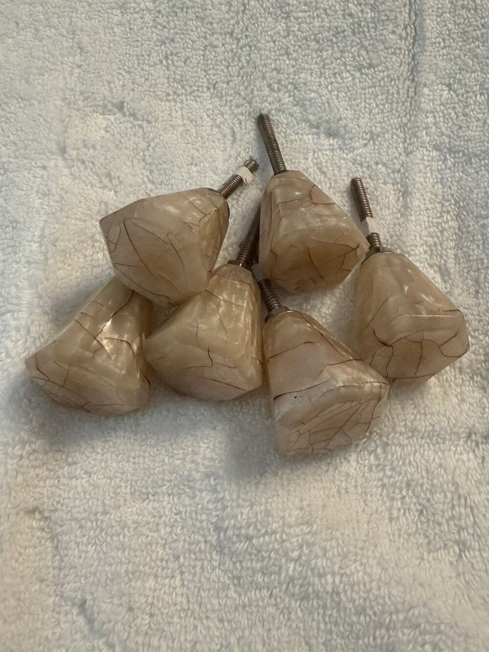 NW/OT Marble Faceted Cabinet Pull Drawer Knob Wardrobe Handle From Hobby Lobby 6